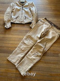 VTG 1960's CUSTOM LEATHER MOTORCYCLE RACING JACKET SIZE 40 & PANTS WOW