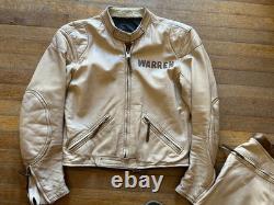 VTG 1960's CUSTOM LEATHER MOTORCYCLE RACING JACKET SIZE 40 & PANTS WOW