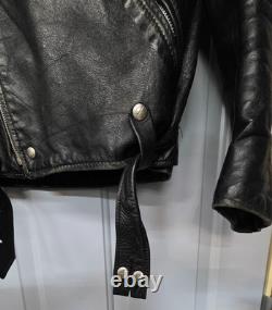 VTG 1960s Size 42 Brooks Lined Cross Zipper Cowhide Motorcycle Jacket Talon