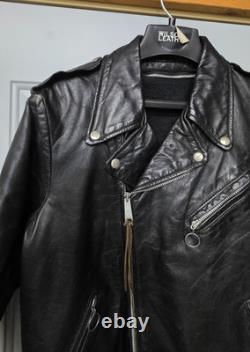 VTG 1960s Size 42 Brooks Lined Cross Zipper Cowhide Motorcycle Jacket Talon