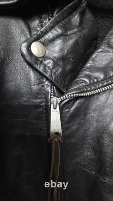 VTG 1960s Size 42 Brooks Lined Cross Zipper Cowhide Motorcycle Jacket Talon
