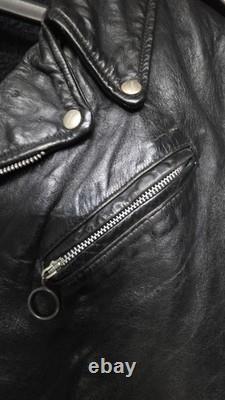 VTG 1960s Size 42 Brooks Lined Cross Zipper Cowhide Motorcycle Jacket Talon