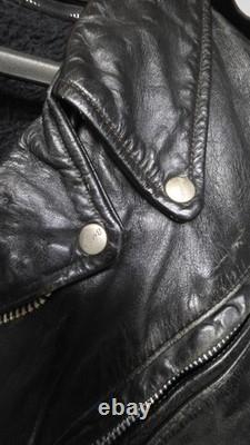VTG 1960s Size 42 Brooks Lined Cross Zipper Cowhide Motorcycle Jacket Talon
