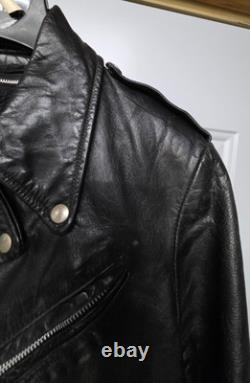 VTG 1960s Size 42 Brooks Lined Cross Zipper Cowhide Motorcycle Jacket Talon