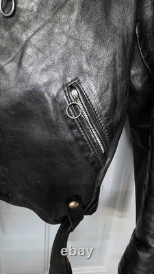 VTG 1960s Size 42 Brooks Lined Cross Zipper Cowhide Motorcycle Jacket Talon