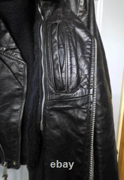 VTG 1960s Size 42 Brooks Lined Cross Zipper Cowhide Motorcycle Jacket Talon