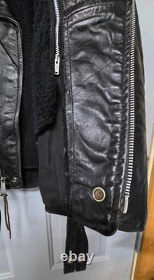 VTG 1960s Size 42 Brooks Lined Cross Zipper Cowhide Motorcycle Jacket Talon