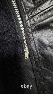 VTG 1960s Size 42 Brooks Lined Cross Zipper Cowhide Motorcycle Jacket Talon