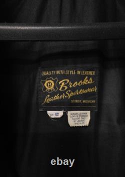 VTG 1960s Size 42 Brooks Lined Cross Zipper Cowhide Motorcycle Jacket Talon