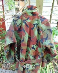 VTG 2 CREST BARBOUR MILITARY DPM CAMO BELTED WAX JACKET 44 112cm VERY RARE VGC