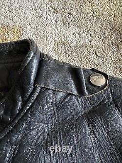 VTG 60s Brooks Leather Gold Label Cafe Racer Biker Motorcycle Jacket Sz 40 Black