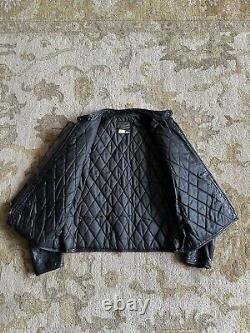 VTG 60s Brooks Leather Gold Label Cafe Racer Biker Motorcycle Jacket Sz 40 Black