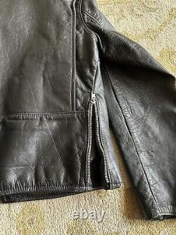 VTG 60s Brooks Leather Gold Label Cafe Racer Biker Motorcycle Jacket Sz 40 Black