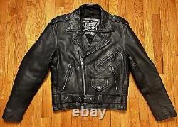 VTG 80's FIRST Genuine Leather Motorcycle Ramones Style Jacket Men's 36 Small