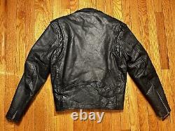 VTG 80's FIRST Genuine Leather Motorcycle Ramones Style Jacket Men's 36 Small