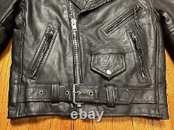 VTG 80's FIRST Genuine Leather Motorcycle Ramones Style Jacket Men's 36 Small