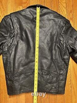 VTG 80's FIRST Genuine Leather Motorcycle Ramones Style Jacket Men's 36 Small
