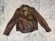 VTG 80s Natal Leather Heavy Brown Size Lace Zip Up Motorcycle Jacket Size 48 USA