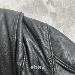 VTG 90's Harley Davidson Jacket Mens 40 Black Leather Moto Biker Zip Belt USA M