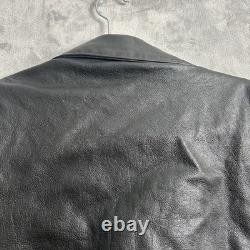 VTG 90's Harley Davidson Jacket Mens 40 Black Leather Moto Biker Zip Belt USA M