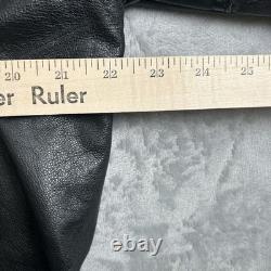 VTG 90's Harley Davidson Jacket Mens 40 Black Leather Moto Biker Zip Belt USA M