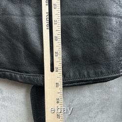 VTG 90's Harley Davidson Jacket Mens 40 Black Leather Moto Biker Zip Belt USA M
