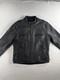 VTG 90's black CAFE RACER leather motorcycle jacket COWHIDE jamin RACING Small