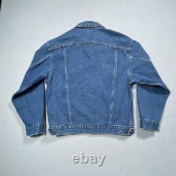 VTG 90s Carhartt J12DST Mens Jacket Trucker Denim Jean USA Made Medium Coat