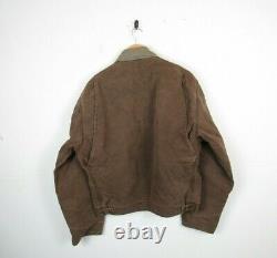 VTG 90s Carhartt Mens Faded Brown US Detroit Jacket Blanket Lined Workwear XL