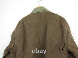 VTG 90s Carhartt Mens Faded Brown US Detroit Jacket Blanket Lined Workwear XL