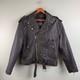 VTG 90s WILSONS Black Leather Motorcycle Biker Punk Jacket Moto Zipper Belt XL