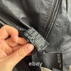 VTG 90s WILSONS Black Leather Motorcycle Biker Punk Jacket Moto Zipper Belt XL