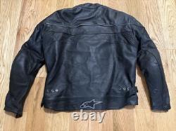 VTG Alpinestars Motorcycle Jacket Leather With Armor XXL Racing