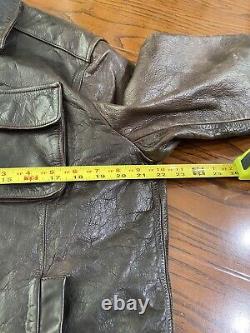 VTG Banana Republic Men's Brown Leather Lined Bomber Jacket Vintage Size Large