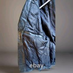 VTG Black Leather Motorcycle Jacket SZ 44 Heavy Durable Lace Up Sides Biker