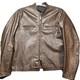 VTG Brooks Leather Cafe Racer Moto Jacket Men's Size 44 Brown Talon Zip USA Made