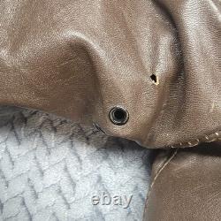 VTG Brooks Leather Cafe Racer Moto Jacket Men's Size 44 Brown Talon Zip USA Made