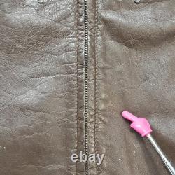 VTG Brooks Leather Cafe Racer Moto Jacket Men's Size 44 Brown Talon Zip USA Made