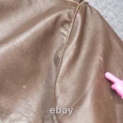 VTG Brooks Leather Cafe Racer Moto Jacket Men's Size 44 Brown Talon Zip USA Made