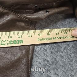 VTG Brooks Leather Cafe Racer Moto Jacket Men's Size 44 Brown Talon Zip USA Made