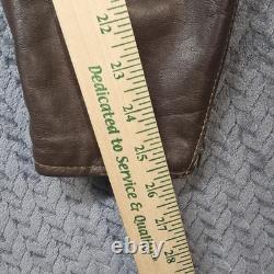 VTG Brooks Leather Cafe Racer Moto Jacket Men's Size 44 Brown Talon Zip USA Made