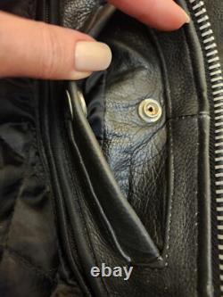 VTG Custom BILT Men's Black Heavy Leather Full Zip Racer Motorcycle Jacket! 2XL