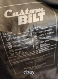 VTG Custom BILT Men's Black Heavy Leather Full Zip Racer Motorcycle Jacket! 2XL