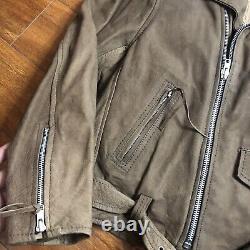 VTG DIAMOND LEATHER Jacket Men's SIZE 42 Brown Leather Cafe Motorcycle BIker