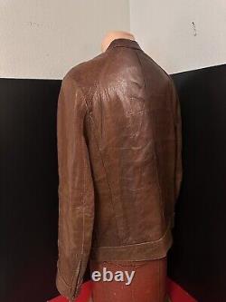 VTG D&G Mens, Bn, Leather Café Racer Moto Jacket, Med XLNT, Cool, Stylish