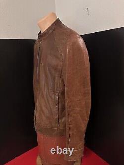 VTG D&G Mens, Bn, Leather Café Racer Moto Jacket, Med XLNT, Cool, Stylish