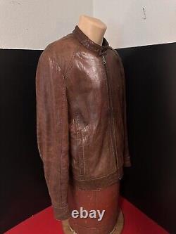 VTG D&G Mens, Bn, Leather Café Racer Moto Jacket, Med XLNT, Cool, Stylish