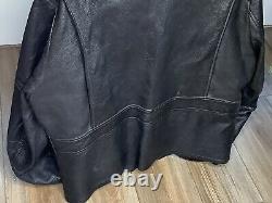 VTG EUC MENS 48 W. B. Place & Co. USA Black Leather Cafe Racer Motorcycle Jacket