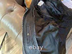 VTG EUC MENS 48 W. B. Place & Co. USA Black Leather Cafe Racer Motorcycle Jacket