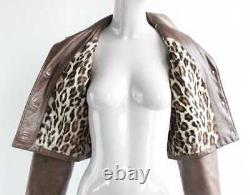 VTG F/W 1992 Perry Ellis by Marc Jacobs Leopard Fur Lined Leather Jacket